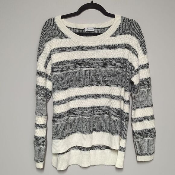 NY Threads Black and White Striped Sweater - Picture 1 of 5